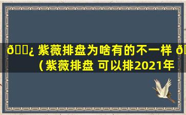 🌿 紫薇排盘为啥有的不一样 🦄 （紫薇排盘 可以排2021年盘吗）